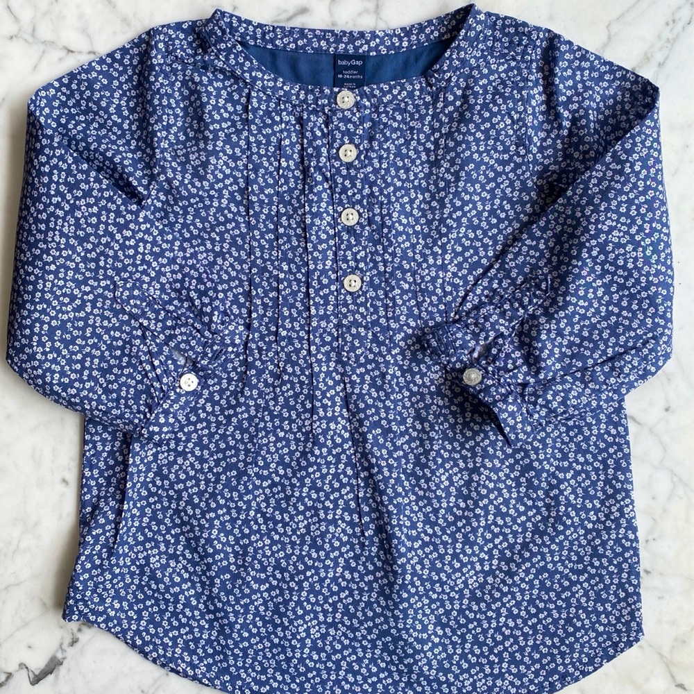 18-24M Baby GAP Navy Floral Blouse Tunic